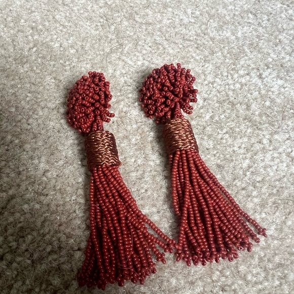 Beaded Statement Tassle Earrings - Picture 1 of 3